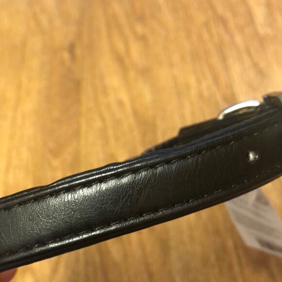 Martha Stewart Black and Silver Leather Buckle Dog Collar Size 16 - Picture 9 of 9